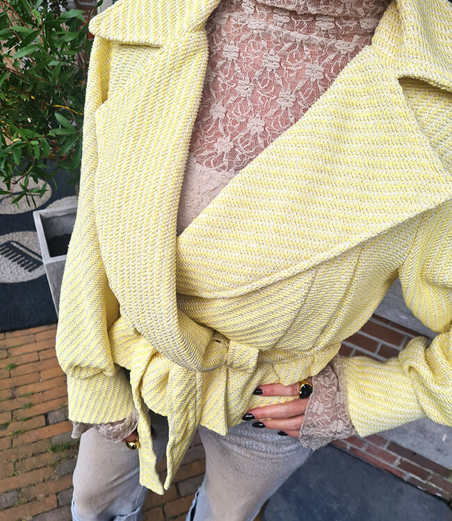 Tweed Jasje met Shimmertje Geel