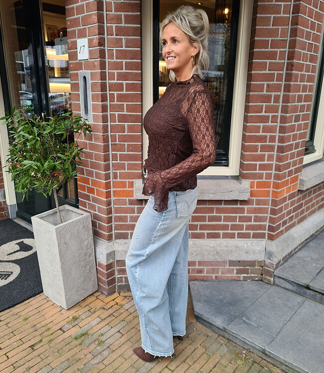 Ambika Kanten Longsleeve Donkerbruin