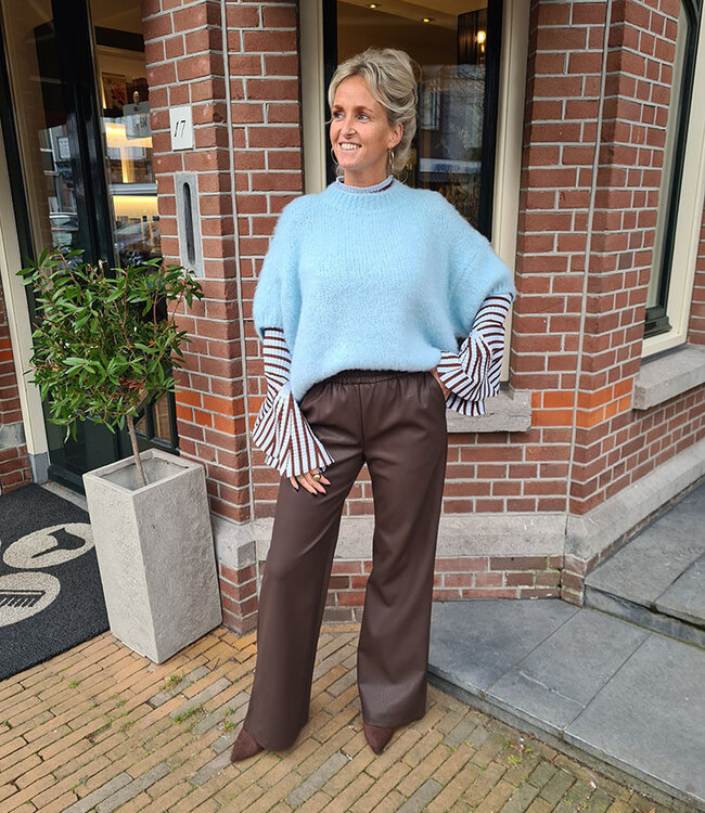 Ambika Fluffy Knit Trui KM Zachtblauw