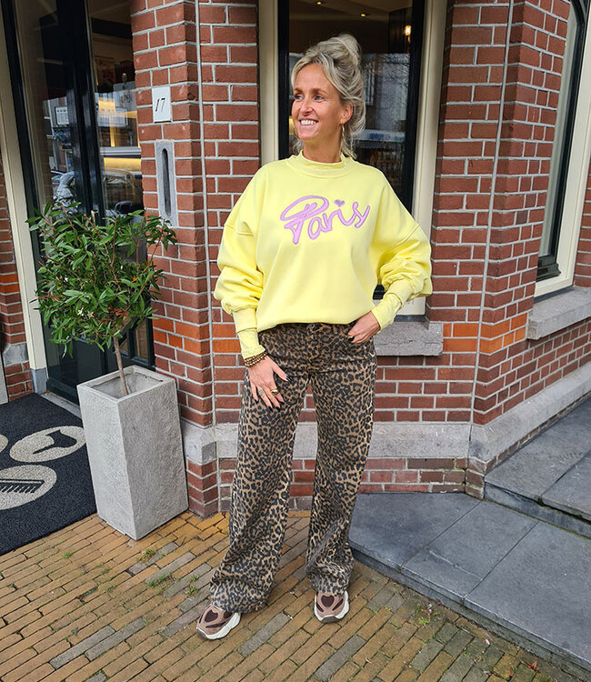 Sweater Azzurro PARIS Geel