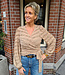 Stretchie Wikkelblouse Ruffle Camel