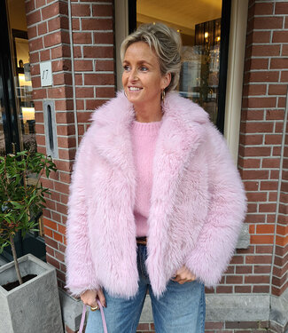 Faux Fur Jacket Roze