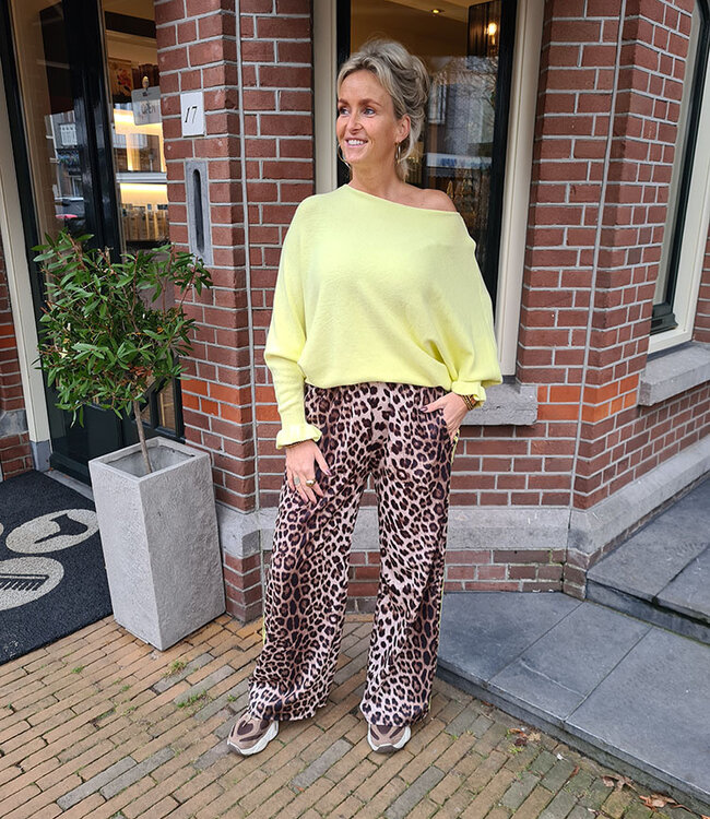 Vlindermouw Trui Ruffle Geel