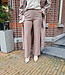 Super Stretch Broek Taupe Zilveren Details