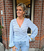 Stretchie Wikkelblouse Ruffle Zachtblauw