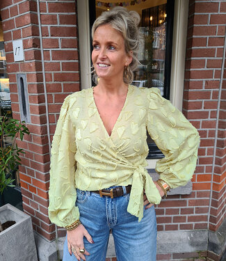 Wikkelblouse Hartjes Stof Lime Groen