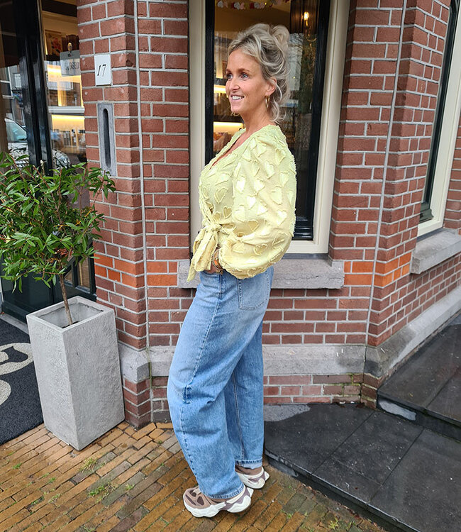 Wikkelblouse Hartjes Stof Lime Groen