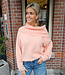 Offshoulder Trui Brede Kraag Peach
