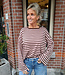 Basic Streepjes Longsleeve Oudroze/Bruin