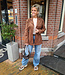 Suedelook Blazer met Gevochten Details Bruin