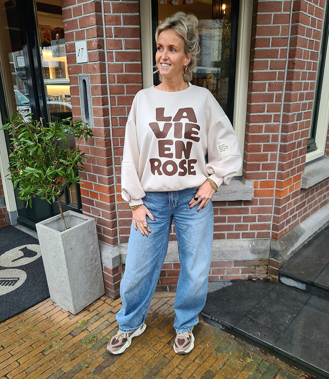 Sweater La Vie En Rose Beige/Bruin