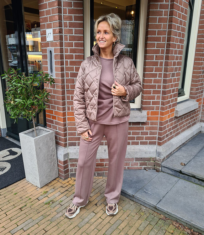 Gewatteerd Jack Glans Taupe