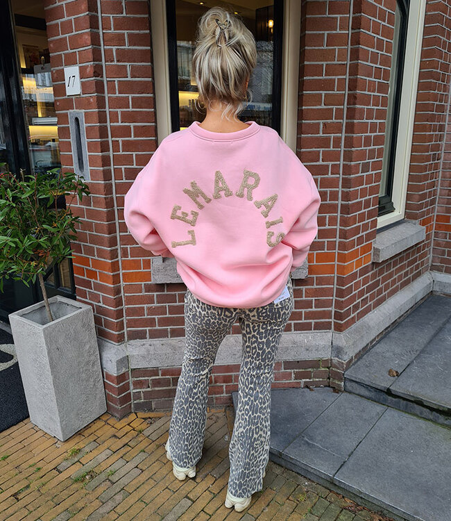 Oversized Sweater met Fleece Le Marais ROZE/Beige