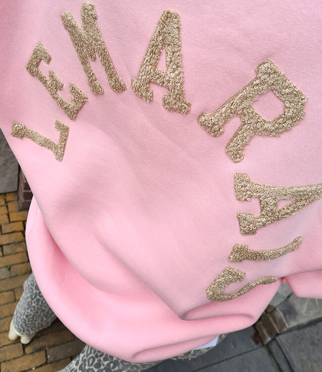 Oversized Sweater met Fleece Le Marais ROZE/Beige