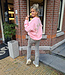 Oversized Sweater met Fleece Le Marais ROZE/Beige