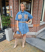Azzurro Spijkerjurk met Motief Zakje