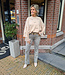Oversized Knit Trui met Strikjes Beige