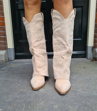 Suedelook Cowboy laarzen Crème