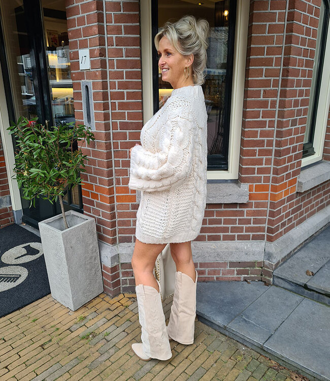 Grove Oversized Kabeltrui Crème