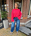 Basic Streepjes Longsleeve Rood/Roze