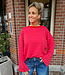 Basic Streepjes Longsleeve Rood/Roze