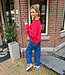 Basic Streepjes Longsleeve Rood/Roze