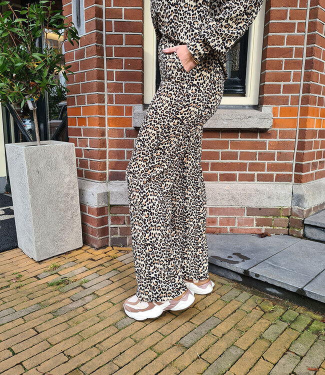 Azzurro Leopard Wafelstof Broek