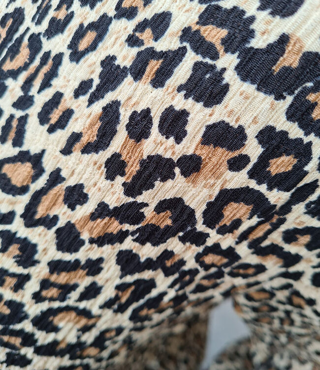 Azzurro Leopard Wafelstof Longsleeve