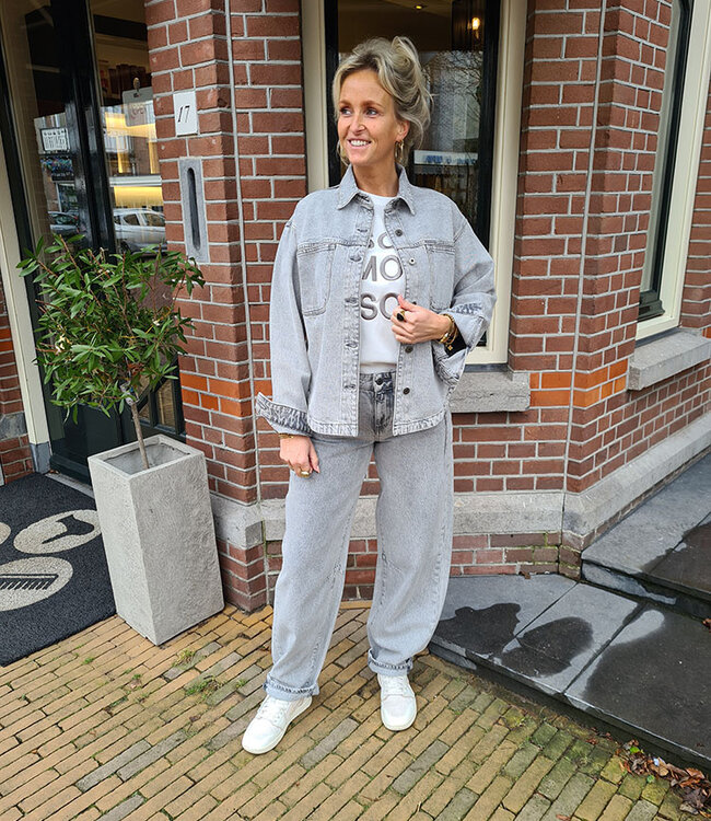 Oversized Spijker Blouse COJ Tamara Grey