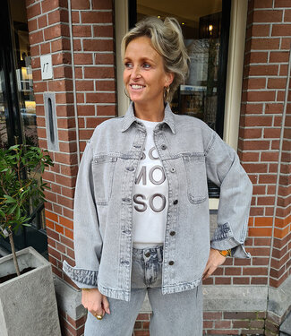 Oversized Spijker Blouse COJ Tamara Grey