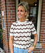 Knit Tee Zigzag Beige/Donkerbruin
