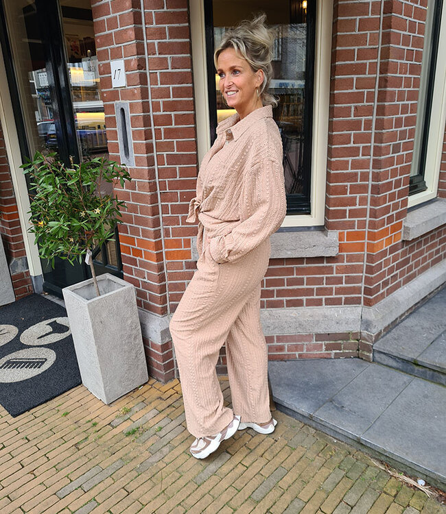 2- Delige Broderie Set Taupe