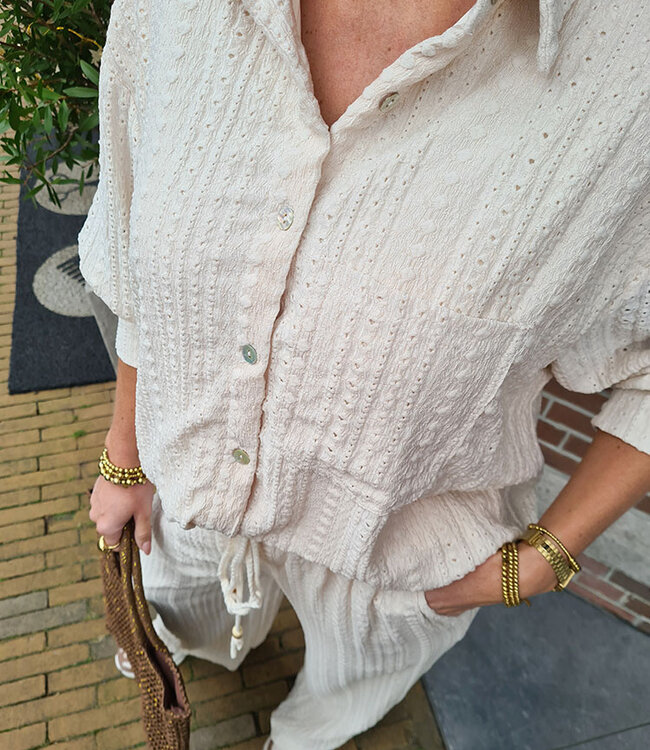 2- Delige Broderie Set Crème