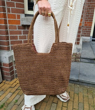 Rieten Shopper Donkerbruin