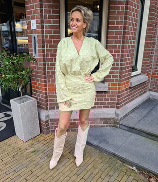 Dress Hartjes Stof Lime Groen
