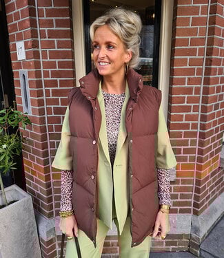 Azzurro Puffer Bodywarmer Donkerbruin