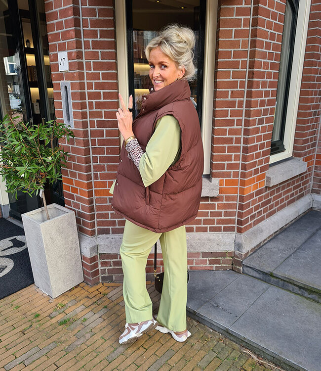 Azzurro Puffer Bodywarmer Donkerbruin