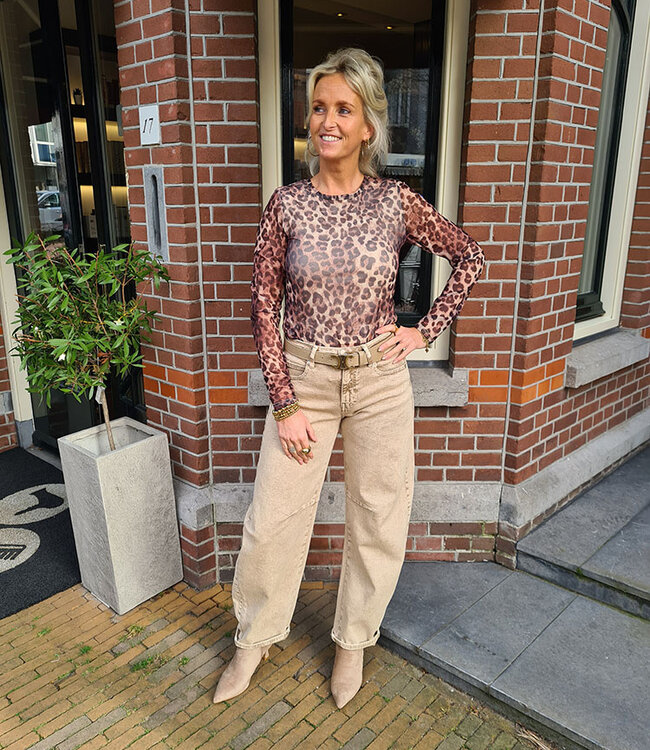 Azzurro Mesh Longsleeve Leopard