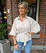 Blouse Pofmouw met Ceintuur Crème