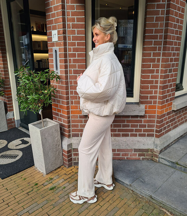 Gewatteerd Jack Doorgestikt Crème