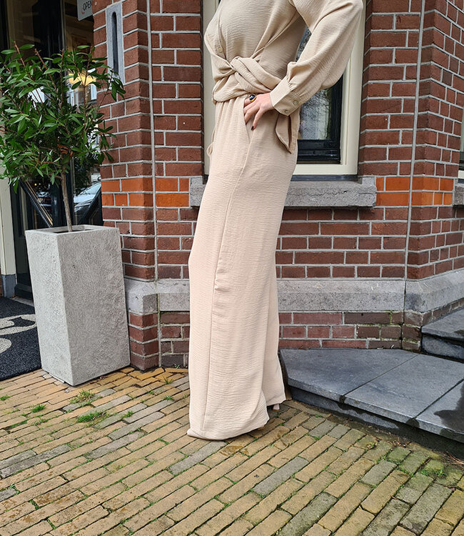 Azzurro Wijde Broek Beige