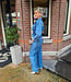 Laulia Stretch Denim Jasje met Bies Gesmokt