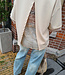 Oversized Tee met Split op Rug Beige