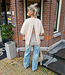 Oversized Tee met Split op Rug Beige