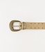 Suede Riem met Gouden Studs Taupe