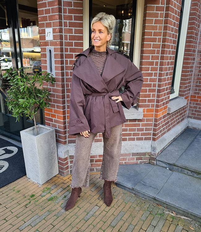Oversized Trenchcoat Donkerbruin