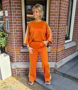 Azzurro 2-delige Comfyset met Bies Donker Oranje