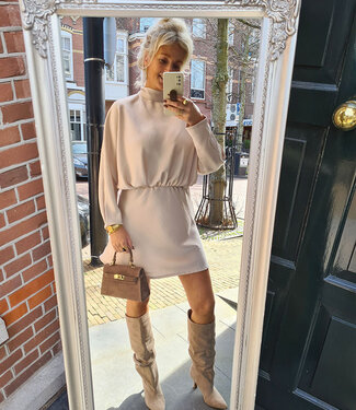 Azzurro Silky Dress Beige