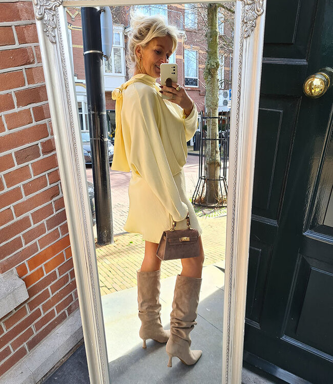 Azzurro Silky Dress Geel