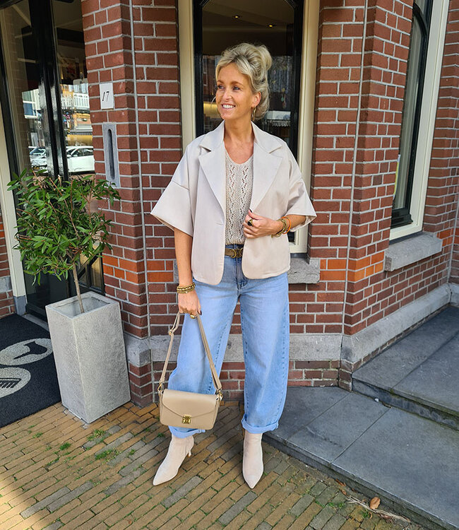 Suedelook Blazer/Vestje Crème
